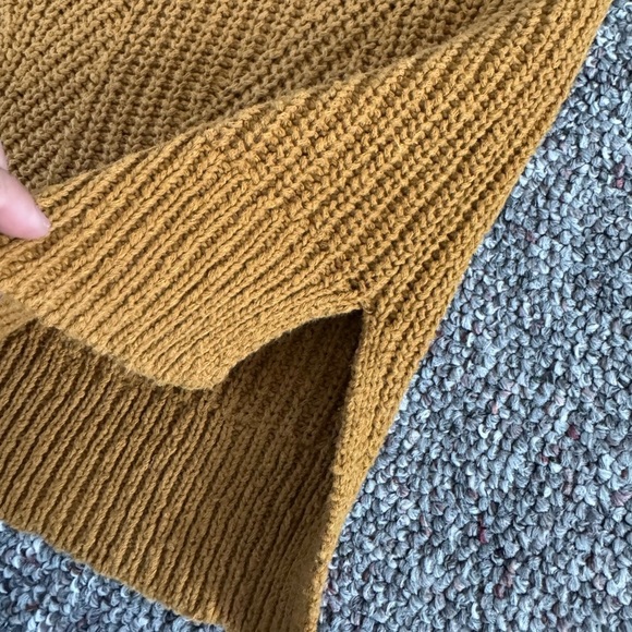 Madewell Golden Cable Knit Crew Neck Chunky Sweater Balloon Sleeves - Picture 6 of 8